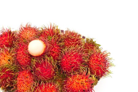 Many appetizing rambutans from fram of Thailandの写真素材