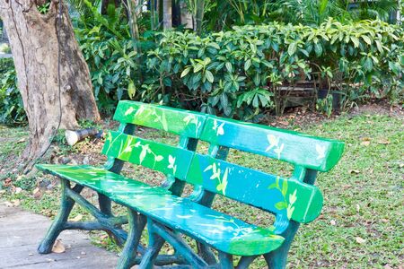 bench in gardenの写真素材