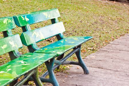 bench in gardenの写真素材