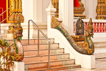 art of stair at temple in thailandの写真素材