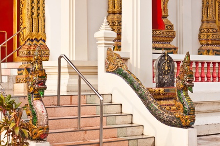 art of stair at temple in thailandの写真素材