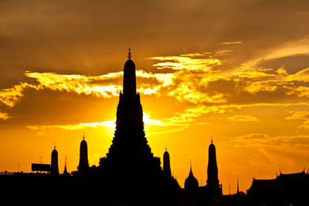 pagoda at wat arun bangkok of thailandの写真素材