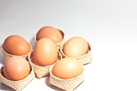 eggs in basketの写真素材