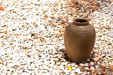 jar with rock の写真素材