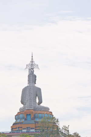 white Buddha in thailandの写真素材