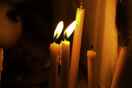 Lighting of candlesの写真素材