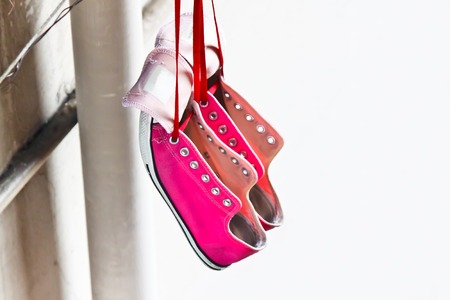 pink sneakersの写真素材