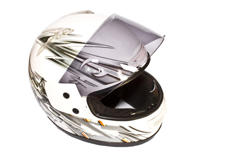 helmet on white paperの写真素材