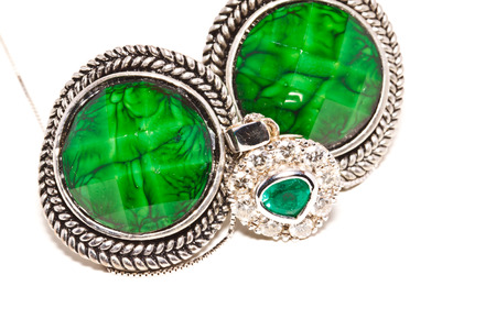 accessories on white paperの写真素材