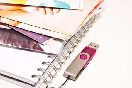 notebook on white paperの写真素材