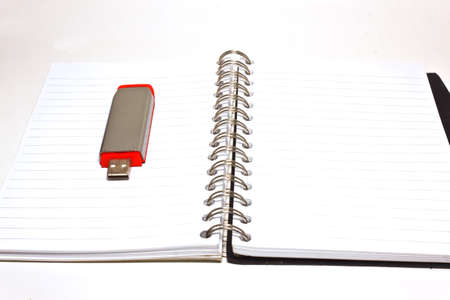 notebook on white paperの写真素材