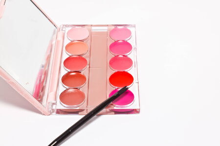 cosmetics on white paperの写真素材