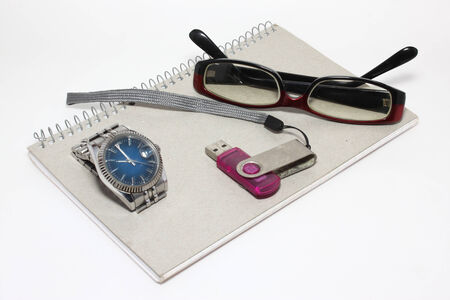 accessories on white paper