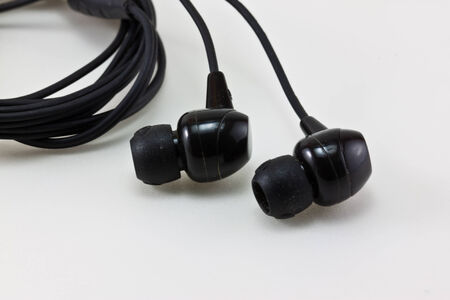 earphone on paperの写真素材