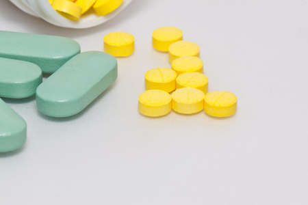 the medicine on paper backgroundの写真素材