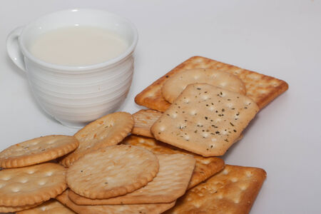 the bread on paper backgroundの写真素材