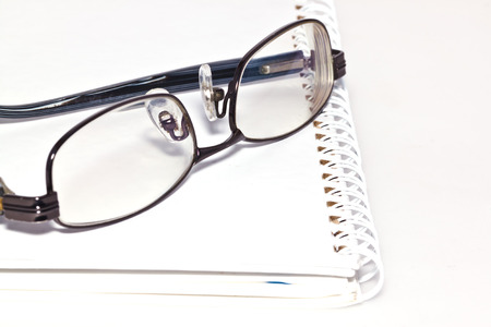 the eyeglass on notebook