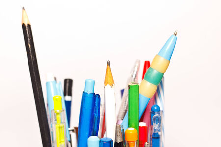 the pen with paper backgroundの写真素材
