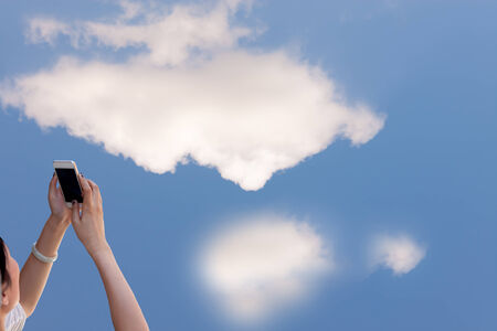 take a photo by mobile phoneの写真素材