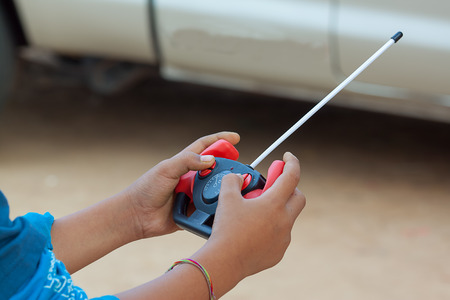 the remote control for toy carの写真素材