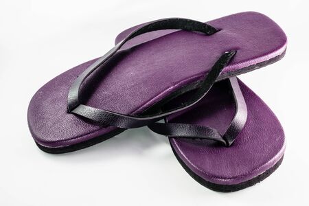 purple slipper on white background