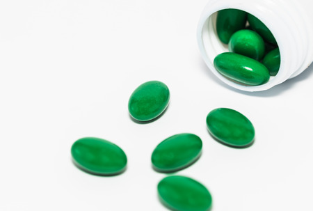 green medicine on paper backgroundの写真素材