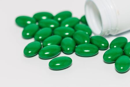 green medicine on paper backgroundの写真素材