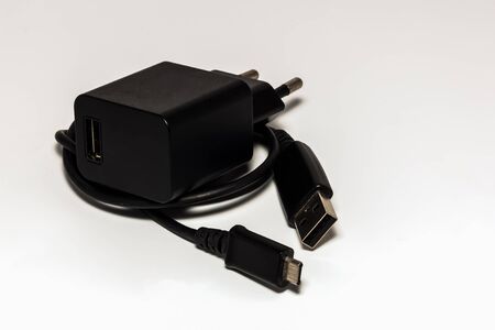 the charger on paper background