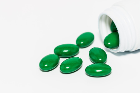 green medicine on paper backgroundの写真素材