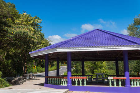 the pavilion on the mountain at province of Uthai Thani thailand,の写真素材