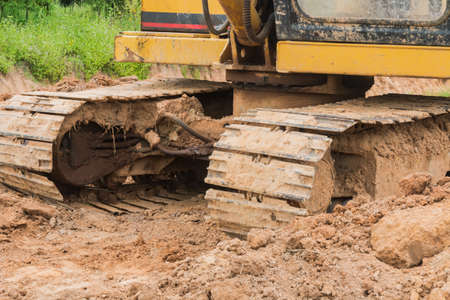 Excavator at countryside