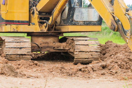 Excavator at countryside