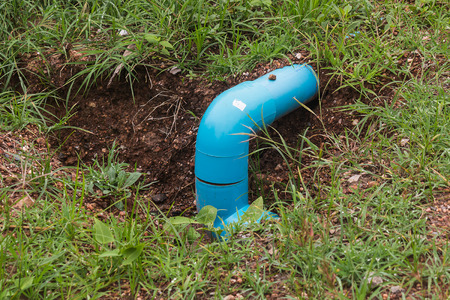 water pipe in pitの写真素材