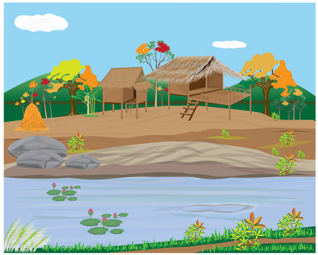 lifestyle of countryside vector designのイラスト素材