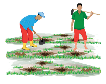 lifestyle of countryside vector designのイラスト素材