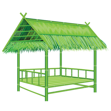 bamboo straw hut vector designのイラスト素材