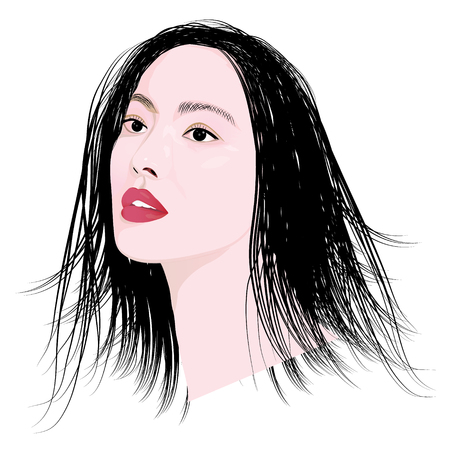 lady face vector designのイラスト素材