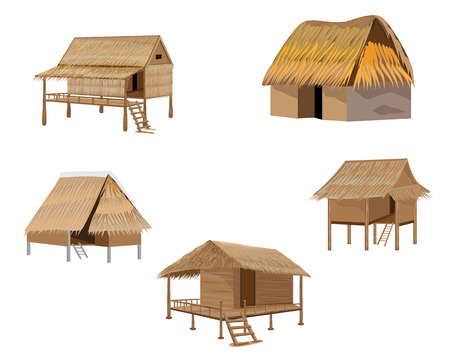 straw hut vector designのイラスト素材