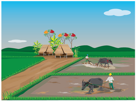 lifestyle of farmer vector designのイラスト素材