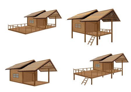 straw hut vector designのイラスト素材