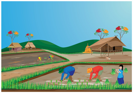 lifestyle of farmer vector designのイラスト素材