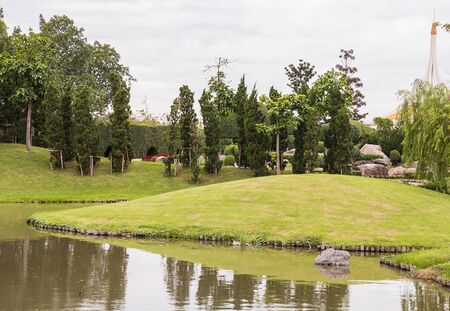 landscape view with canalの写真素材