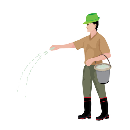 agriculturist cartoon shape vector designのイラスト素材