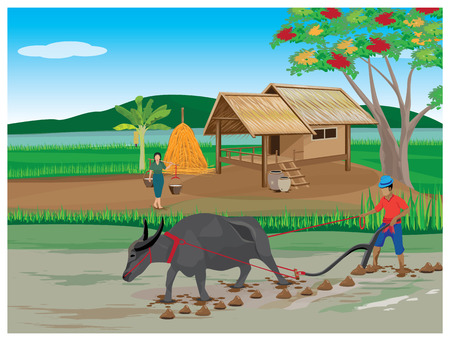 lifestyle of farmer vector designのイラスト素材