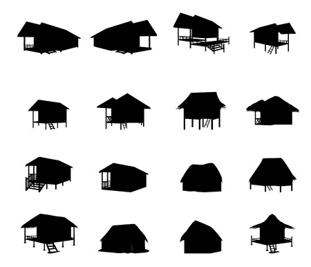 silhouettes hut vector designのイラスト素材