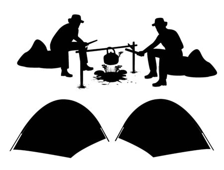 Silhouette cartoon shape vector designのイラスト素材