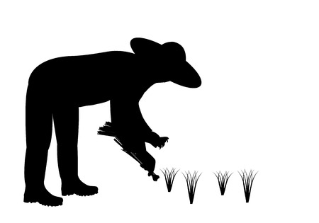 silhouette farmer shape vector designのイラスト素材
