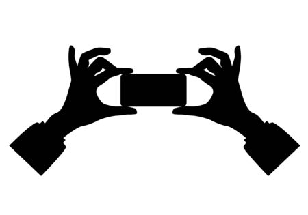 take a photo by mobile phone vector designのイラスト素材