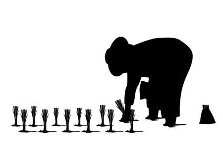 Silhouette farmer shape vector design.のイラスト素材