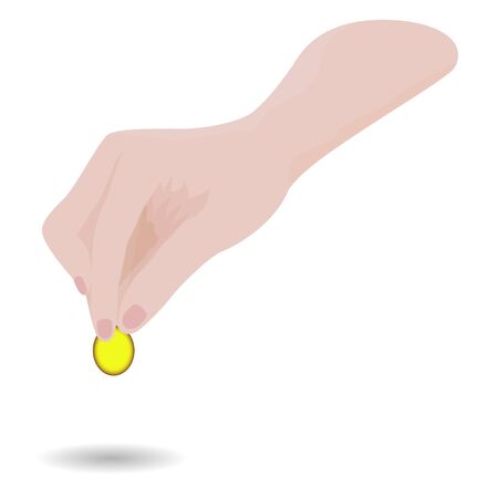 hand with coin vector designのイラスト素材
